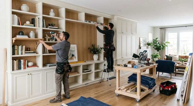 Custom Bookcase Installation in Durham, NC